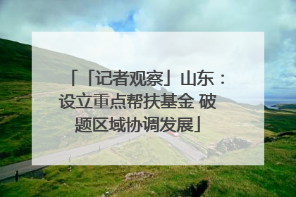 「记者观察」山东：设立重点帮扶基金 破题区域协调发展