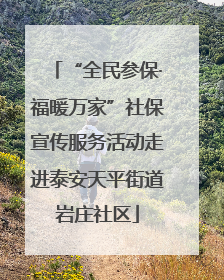 “全民参保·福暖万家”社保宣传服务活动走进泰安天平街道岩庄社区