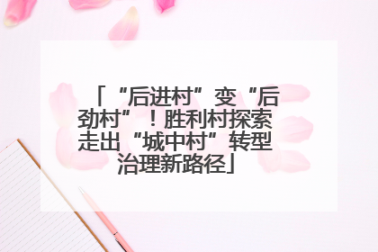 “后进村”变“后劲村”！胜利村探索走出“城中村”转型治理新路径