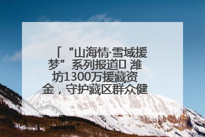 “山海情·雪域援梦”系列报道⑪ 潍坊1300万援藏资金，守护藏区群众健康“最后一公里”