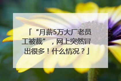 “月薪5万大厂老员工被裁”，网上突然冒出很多！什么情况？