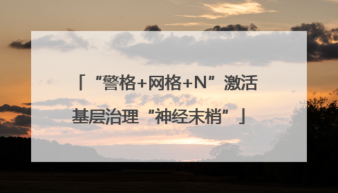 “警格+网格+N”激活基层治理“神经末梢”