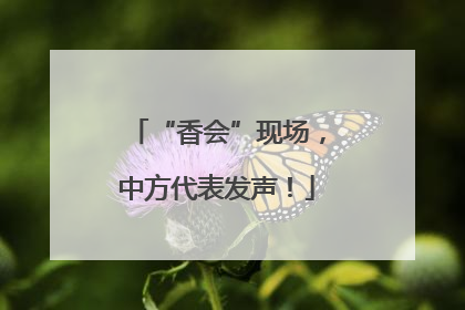 “香会”现场，中方代表发声！