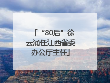 “80后”徐云涌任江西省委办公厅主任