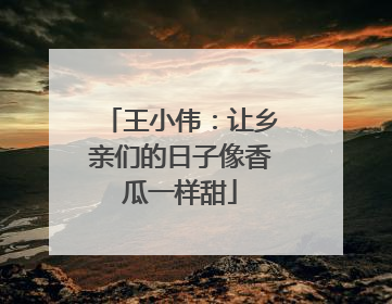 王小伟：让乡亲们的日子像香瓜一样甜
