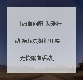 热血向阳 为爱行动 衡东县组织开展无偿献血活动