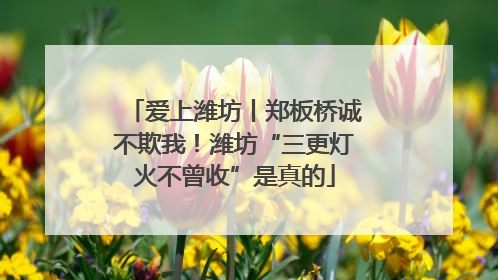 爱上潍坊丨郑板桥诚不欺我！潍坊“三更灯火不曾收”是真的
