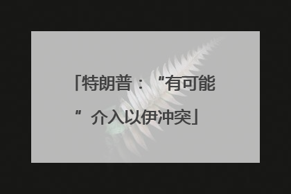 特朗普：“有可能”介入以伊冲突