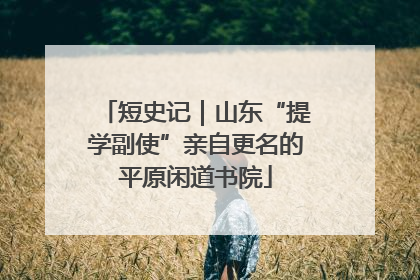短史记｜山东“提学副使”亲自更名的平原闲道书院