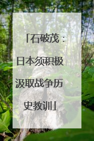石破茂：日本须积极汲取战争历史教训