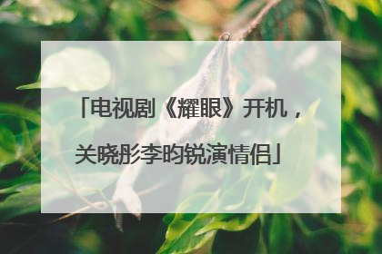 电视剧《耀眼》开机，关晓彤李昀锐演情侣