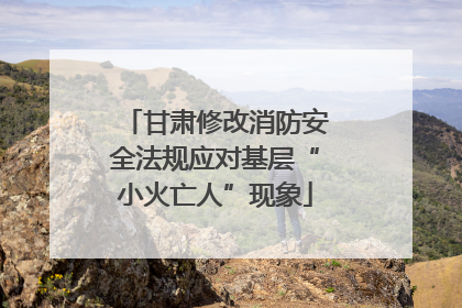 甘肃修改消防安全法规应对基层“小火亡人”现象