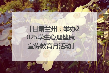 甘肃兰州：举办2025学生心理健康宣传教育月活动