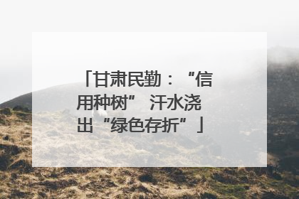 甘肃民勤：“信用种树” 汗水浇出“绿色存折”