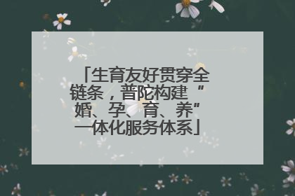 生育友好贯穿全链条，普陀构建“婚、孕、育、养”一体化服务体系