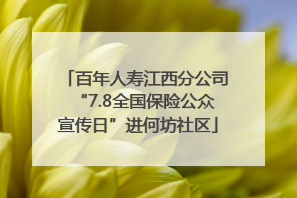 百年人寿江西分公司“7.8全国保险公众宣传日”进何坊社区