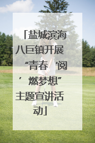 盐城滨海八巨镇开展“青春‘阅’燃梦想”主题宣讲活动