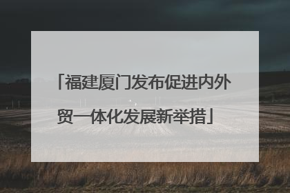 福建厦门发布促进内外贸一体化发展新举措