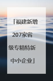 福建新增207家省级专精特新中小企业