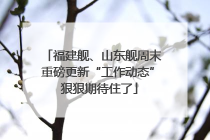 福建舰、山东舰周末重磅更新“工作动态” 狠狠期待住了