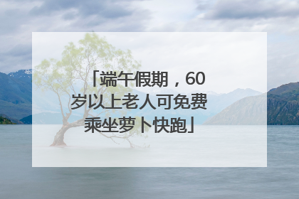 端午假期，60岁以上老人可免费乘坐萝卜快跑