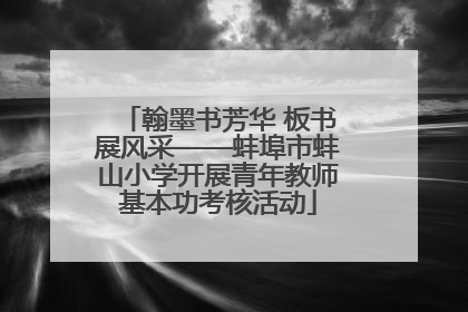翰墨书芳华 板书展风采——蚌埠市蚌山小学开展青年教师基本功考核活动