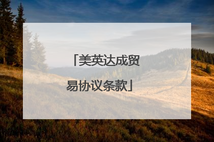 美英达成贸易协议条款