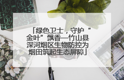 绿色卫士，守护“金叶”飘香—竹山县深河烟区生物防控为烟田筑起生态屏障