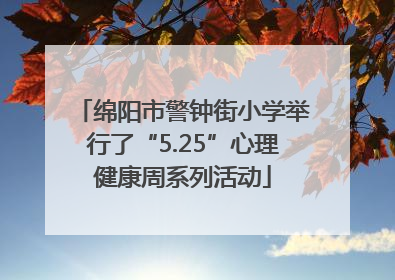 绵阳市警钟街小学举行了“5.25”心理健康周系列活动