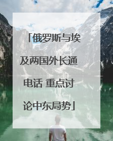 俄罗斯与埃及两国外长通电话 重点讨论中东局势