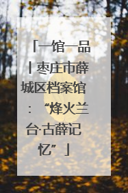 一馆一品丨枣庄市薛城区档案馆：“烽火兰台·古薛记忆”