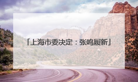 上海市委决定：张鸣履新