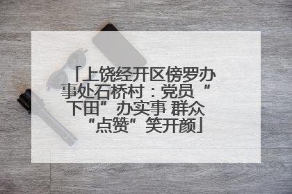 上饶经开区傍罗办事处石桥村：党员“下田”办实事 群众“点赞”笑开颜