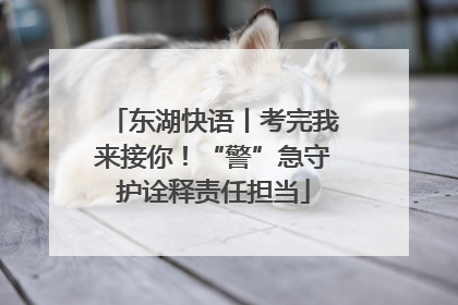 东湖快语丨考完我来接你！“警”急守护诠释责任担当