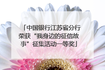 中国银行江苏省分行荣获“我身边的征信故事”征集活动一等奖