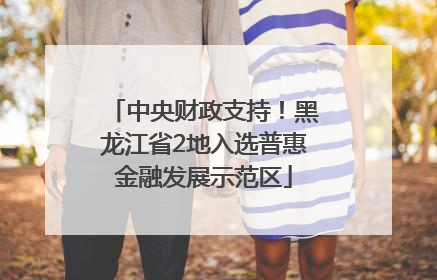 中央财政支持！黑龙江省2地入选普惠金融发展示范区