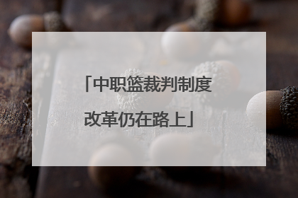 中职篮裁判制度改革仍在路上
