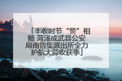 丰收时节“警”相随 菏泽成武县公安局南鲁集派出所全力护航大蒜收获季