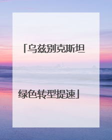 乌兹别克斯坦绿色转型提速