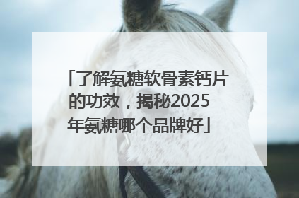 了解氨糖软骨素钙片的功效，揭秘2025年氨糖哪个品牌好