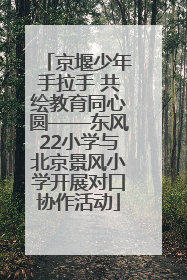 京堰少年手拉手 共绘教育同心圆——东风22小学与北京景风小学开展对口协作活动