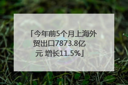 今年前5个月上海外贸出口7873.8亿元 增长11.5%