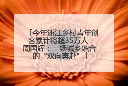 今年浙江乡村青年创客累计将超35万人 周国辉：一场城乡融合的“双向奔赴”
