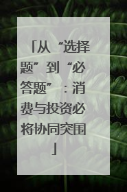 从“选择题”到“必答题”：消费与投资必将协同突围