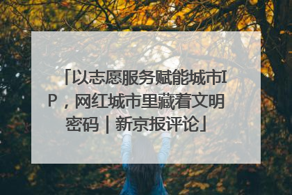 以志愿服务赋能城市IP，网红城市里藏着文明密码｜新京报评论