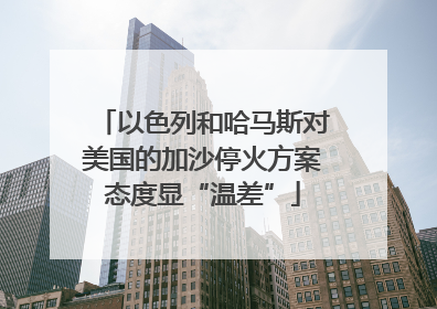 以色列和哈马斯对美国的加沙停火方案态度显“温差”