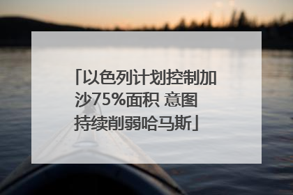 以色列计划控制加沙75%面积 意图持续削弱哈马斯
