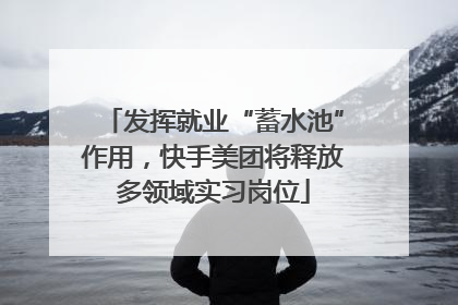 发挥就业“蓄水池”作用，快手美团将释放多领域实习岗位