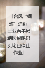 台风“蝴蝶”迫近 三亚海事局辖区货船码头均已停止作业