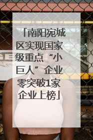 南阳宛城区实现国家级重点“小巨人”企业零突破1家企业上榜